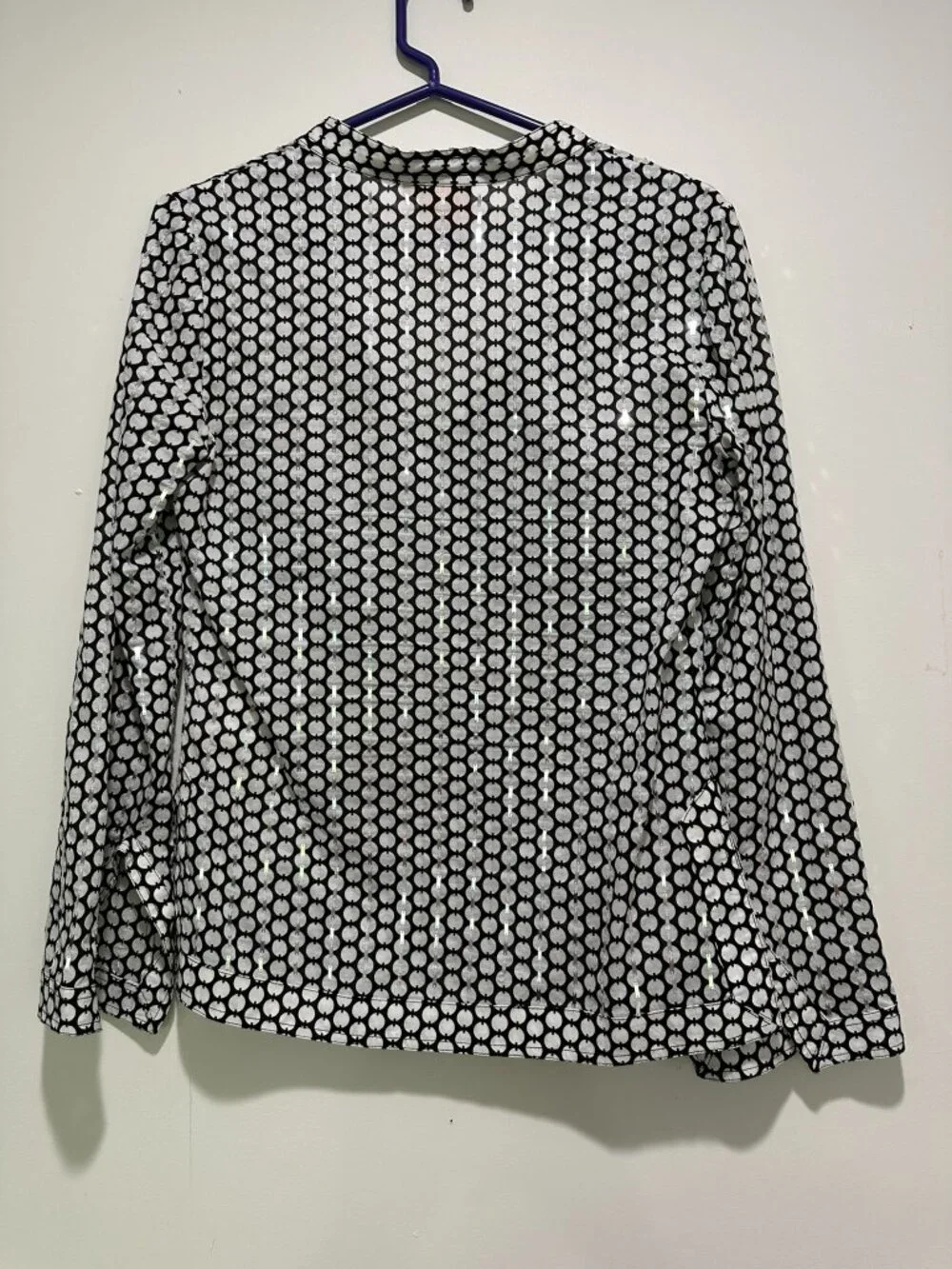 Tory Burch Sequined Black White Cotton Polkadot Bohoh Tunic Shirt